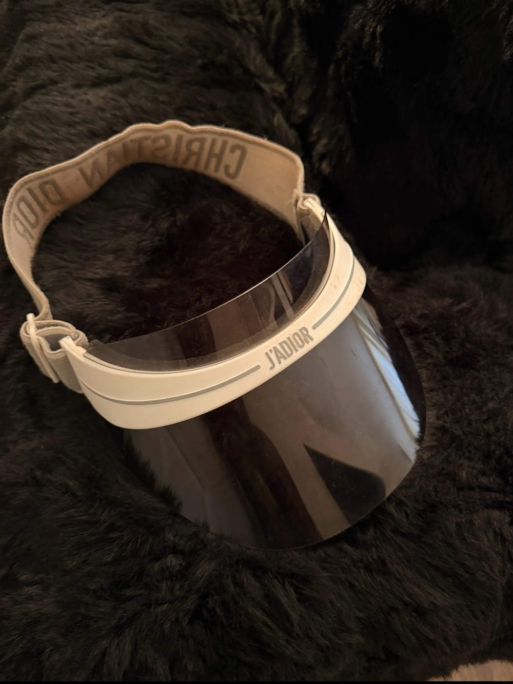 Authentic Dior J'Adior Visor with Smoke Shield - White